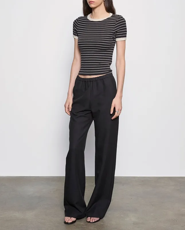 Stripe Classic S/S Tee Black/ Wheat Stripe