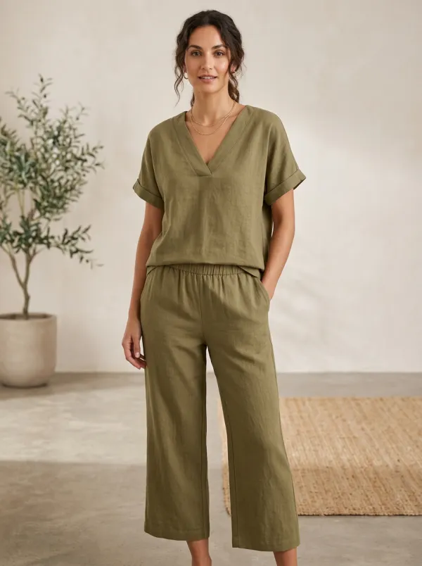 Pleated Women's V-Neck Shirt