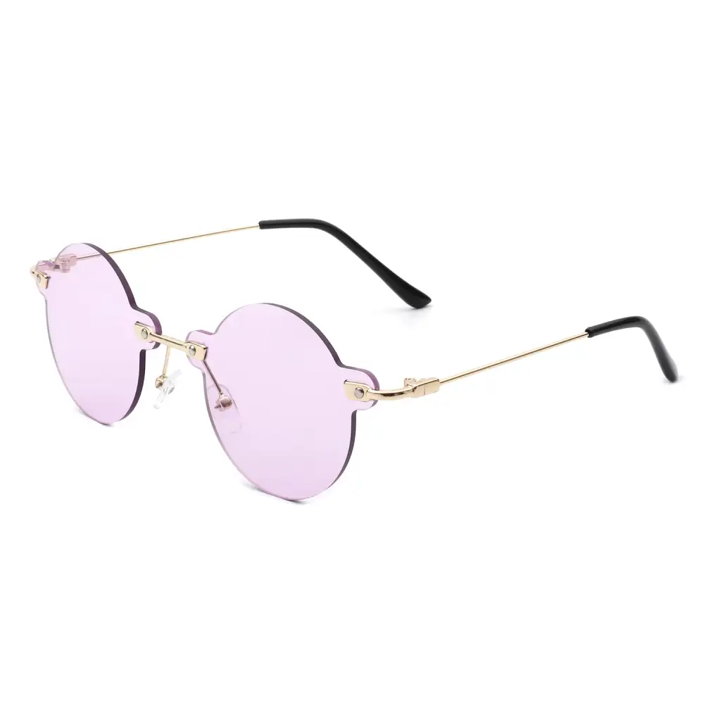 Knotted Round Rimless Frame Sunglasses