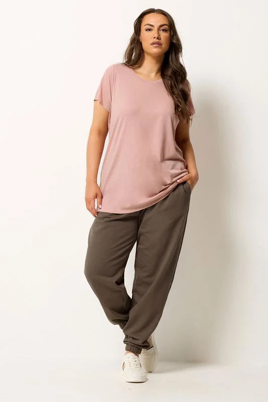 Brown Sweatshirt Jogger & T-Shirt Set detail 1