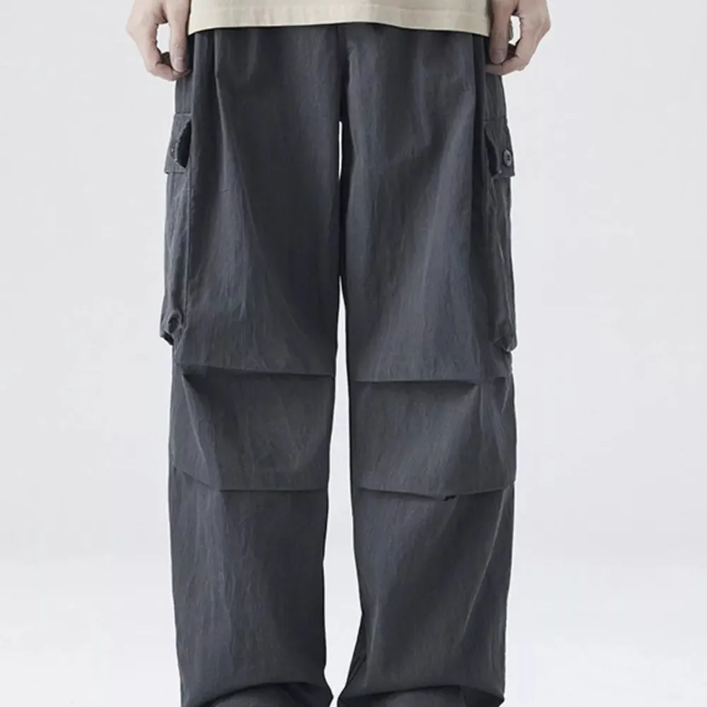 Pocketed Drawstring Wide Leg Cargo Pants