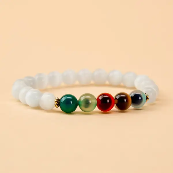 Cat S Eye Candy Agate Bracelet