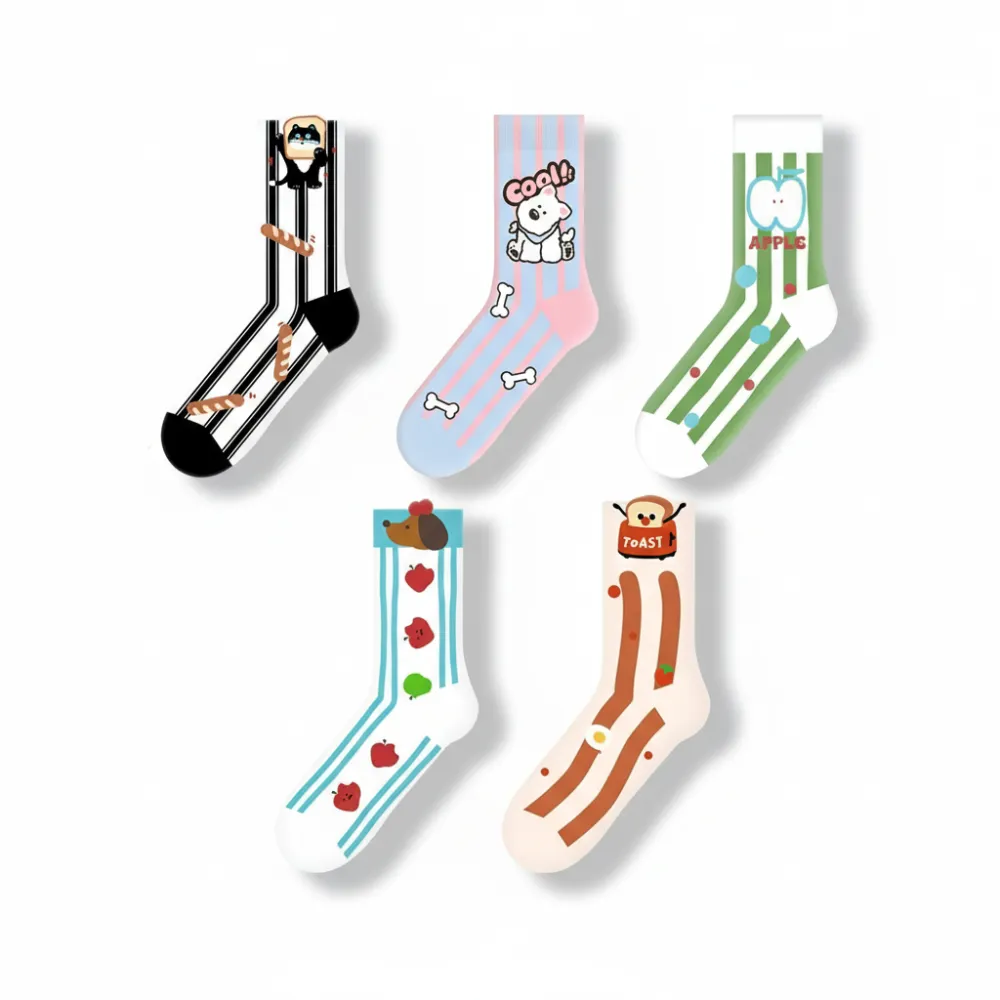 Whimsical Food Animal Crew Socks