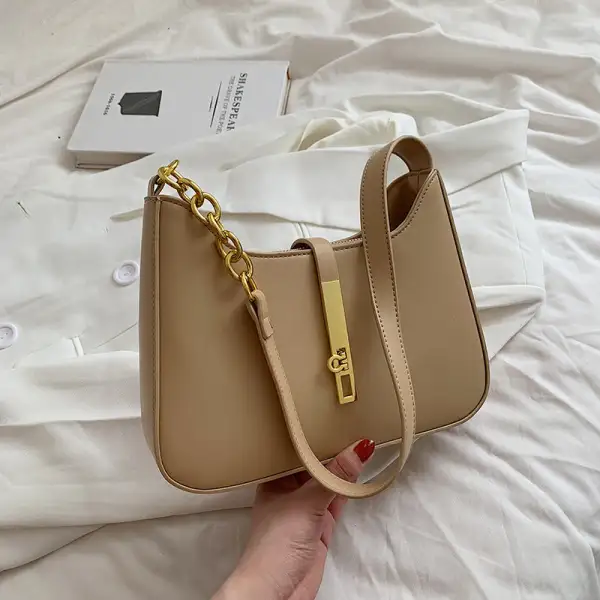 Modern PU Leather Handbag Horizontal Square Medium