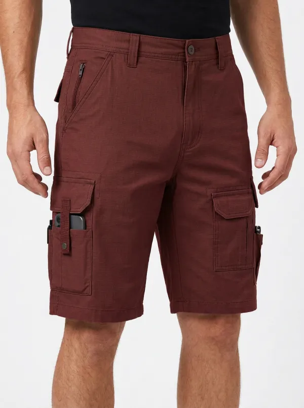 Men's Pen Slot Grid Texture Cargo Shorts