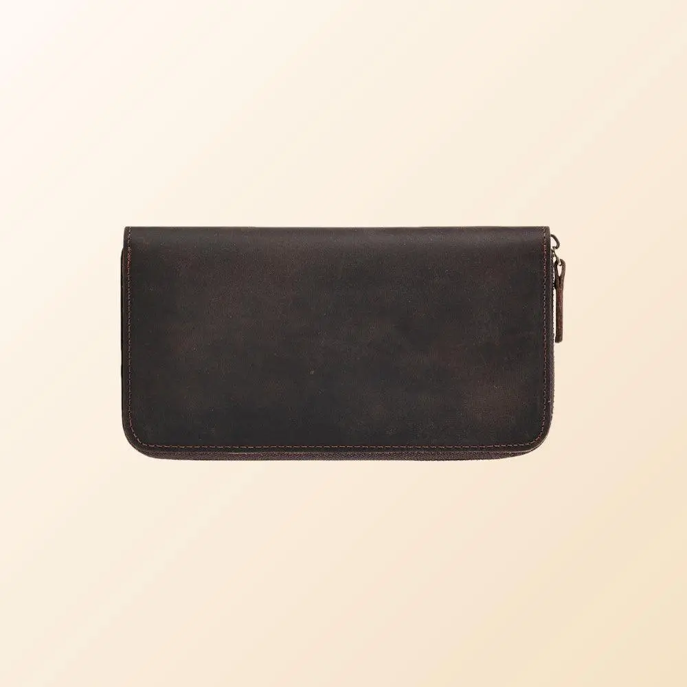 Men's Zip-Closure Leather Wallet