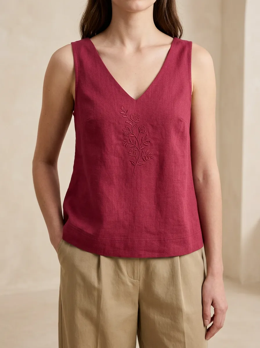 V Neck Relaxed Everyday Tank Top