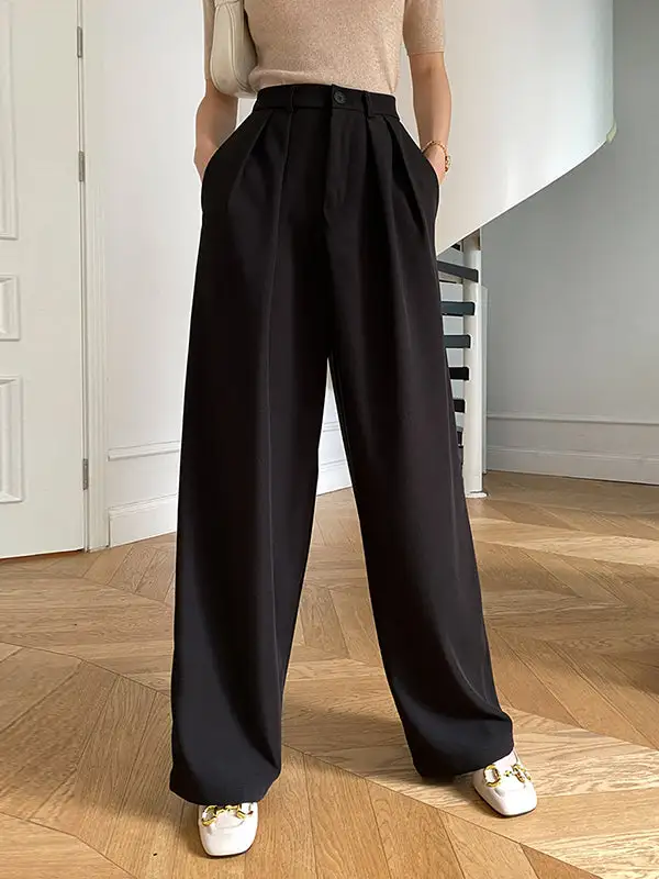 Women's Wide Leg Pleated Loose Fit Pants