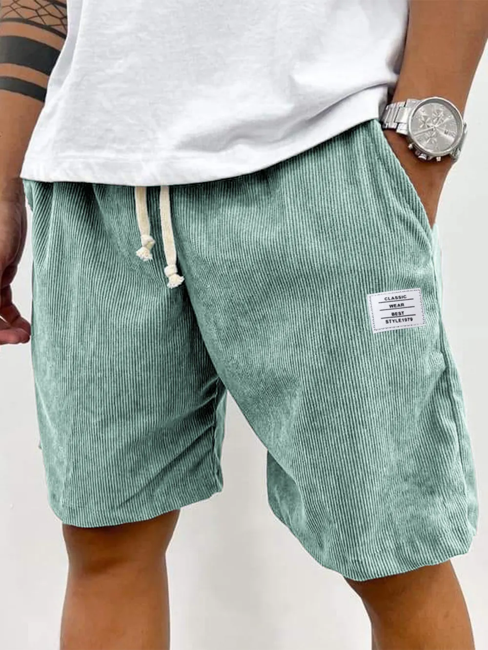 Utility Corduroy Seamed Detail Shorts