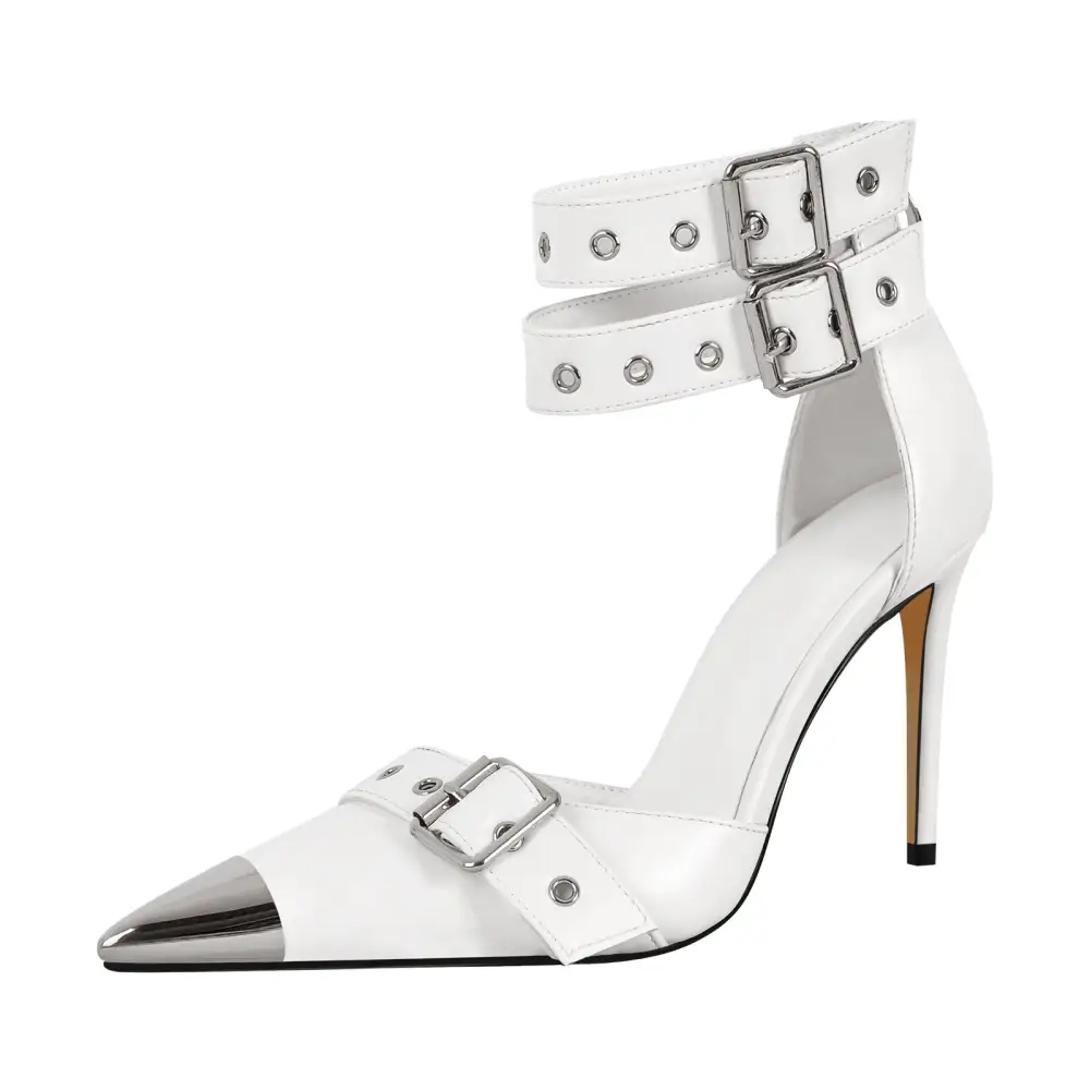 Modern Pointed Toe Stiletto Ankle Strap Pumps