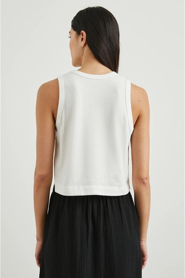 White Boxy Fit Sleeveless Tank Top