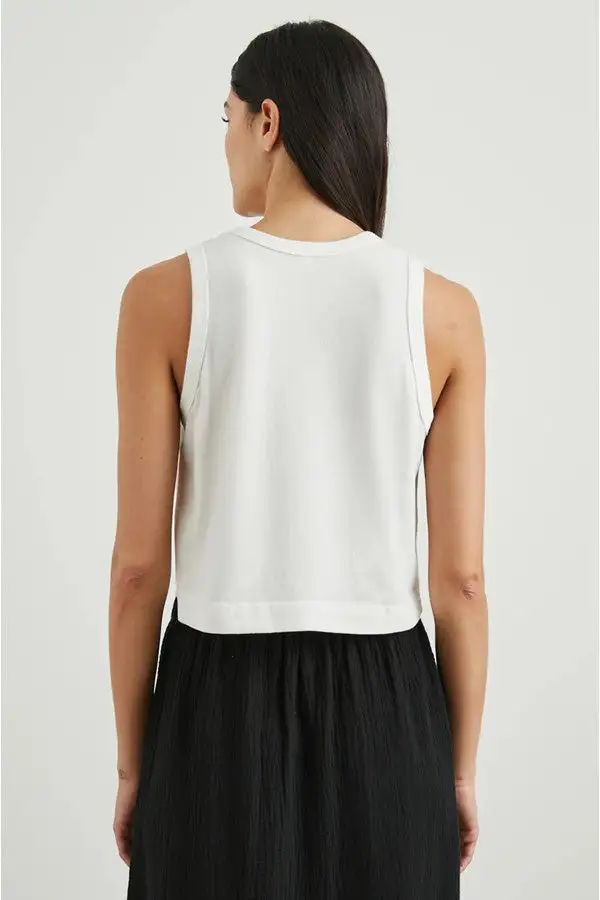 White Boxy Fit Sleeveless Tank Top
