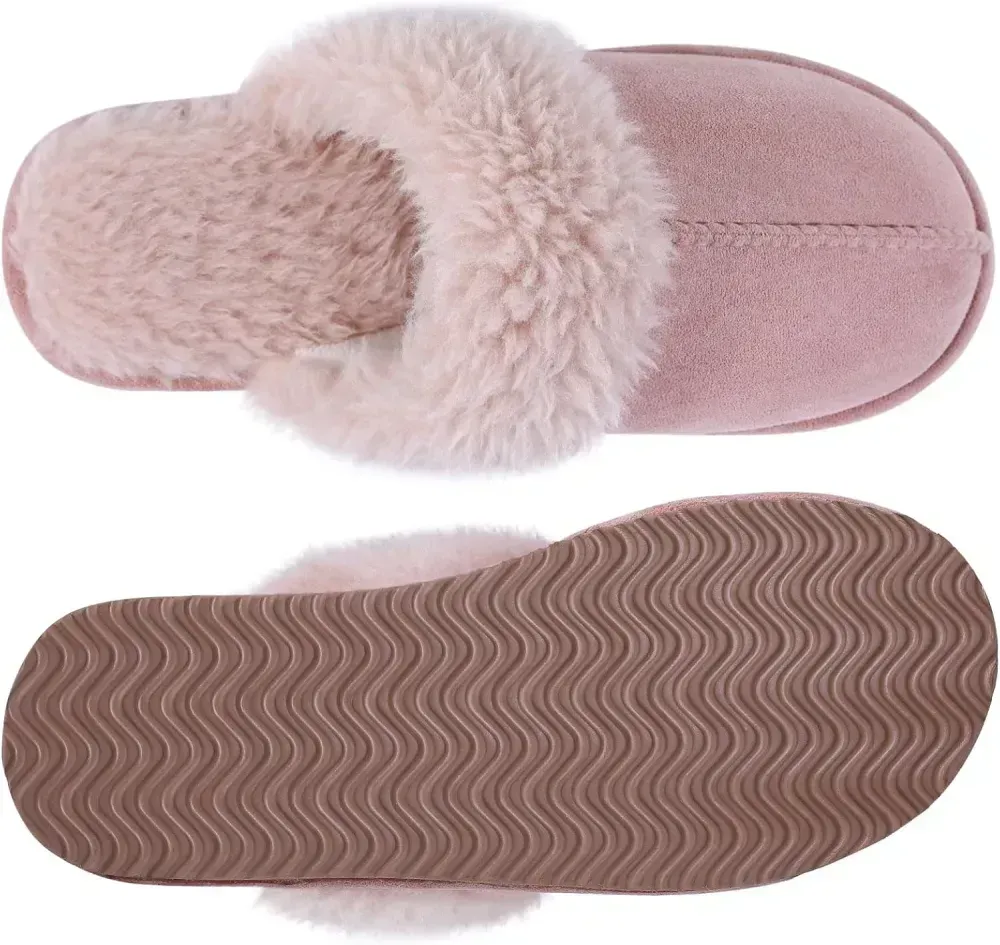 Litfun Women's Fuzzy Memory Foam Slippers Fluffy Winter House Shoes Indoor and Outdoor
