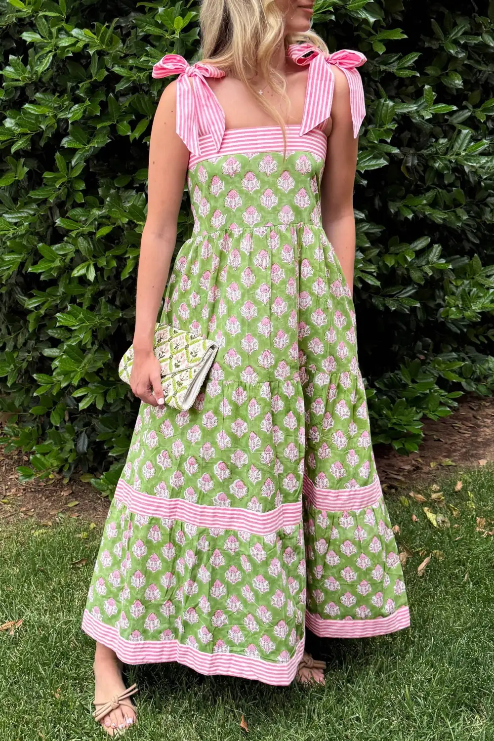 Floral Striped Maxi Dress