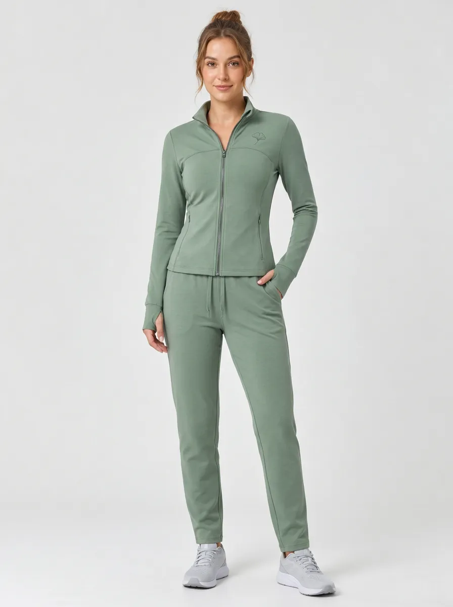 Women's Yoga Fitness Ginkgo Leaf Tracksuit