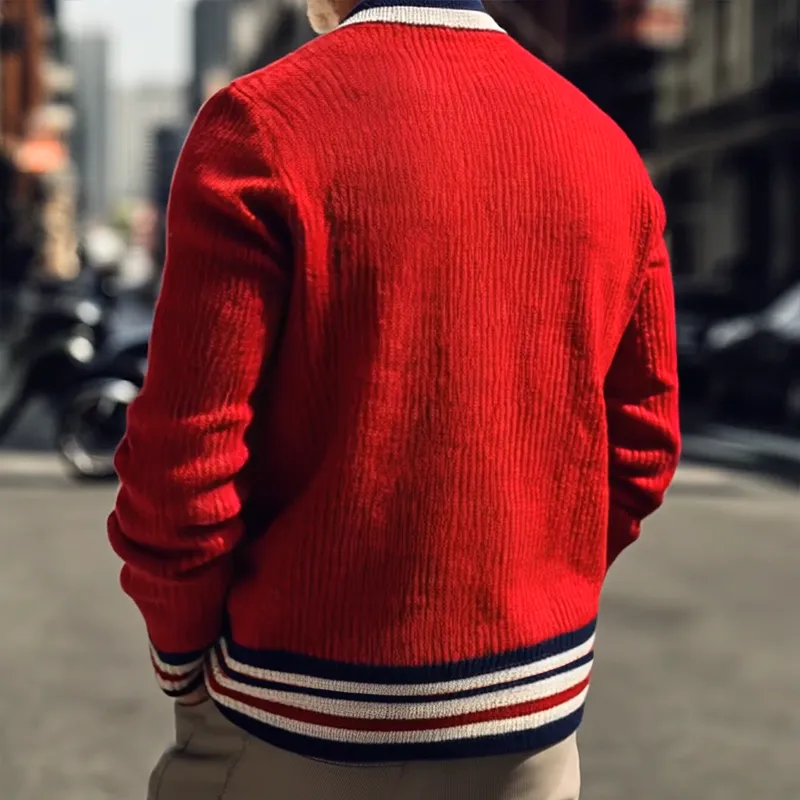 Ribbed Button Knit Cardigan