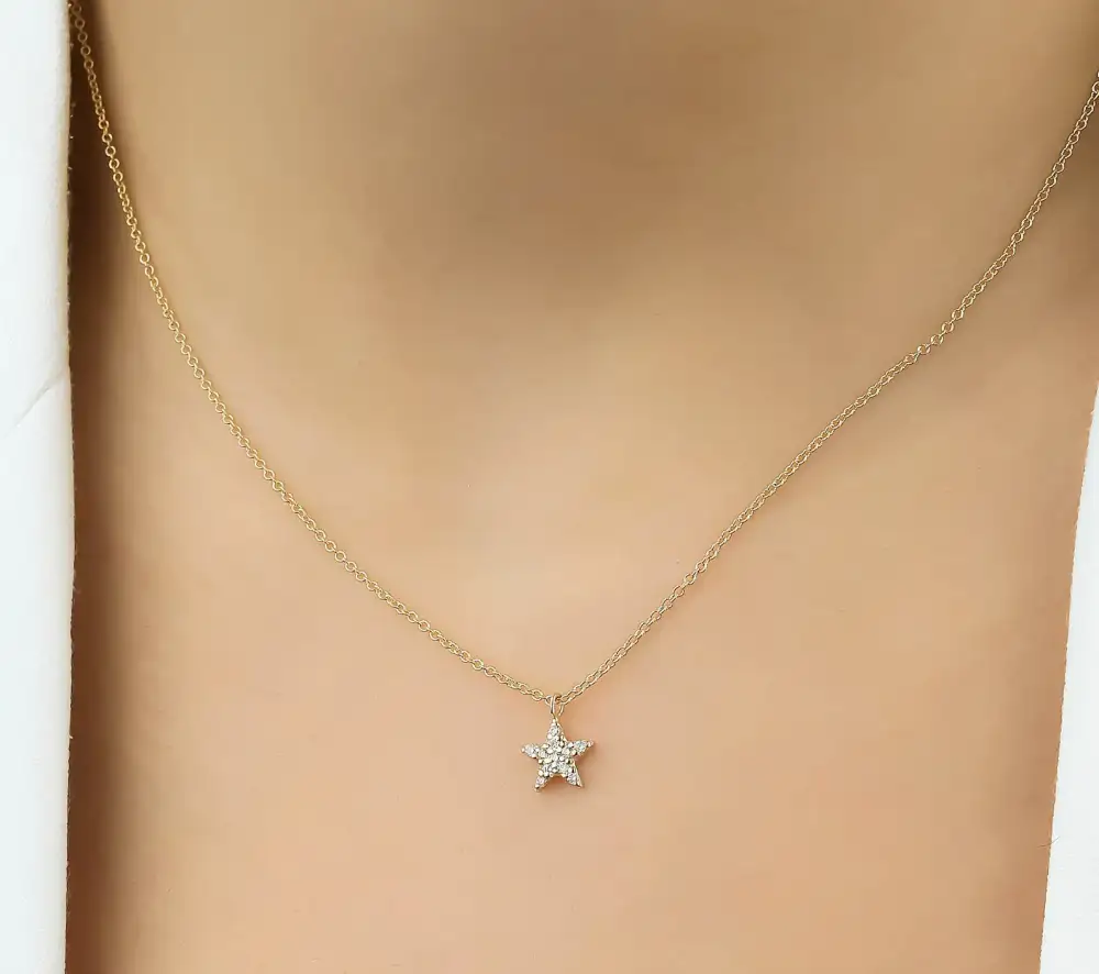 Delicate Diamond Star Necklace