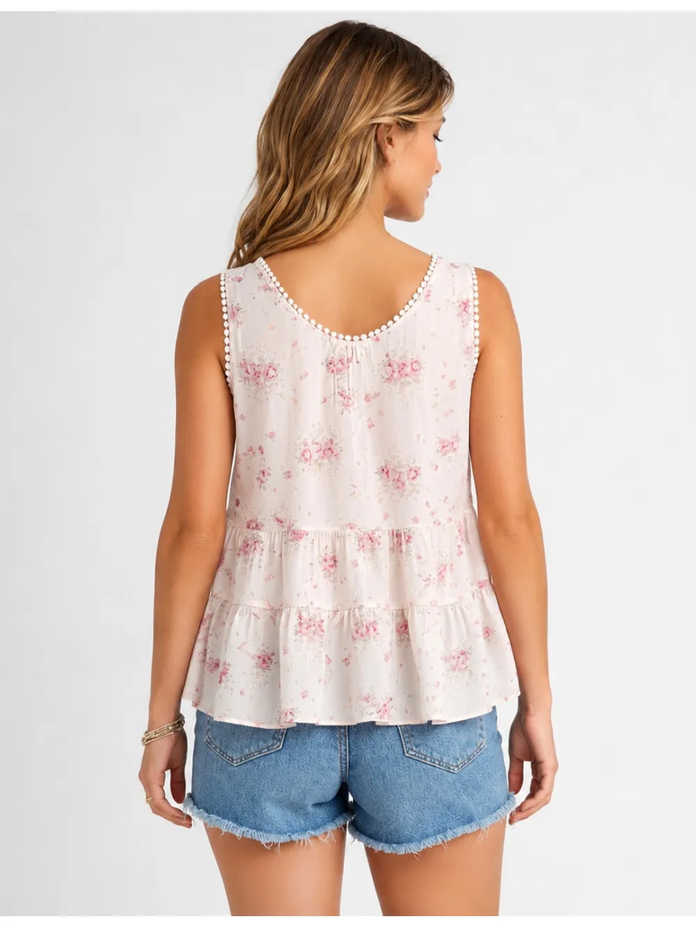 Boho Front Scoop Neck Sleeveless Top