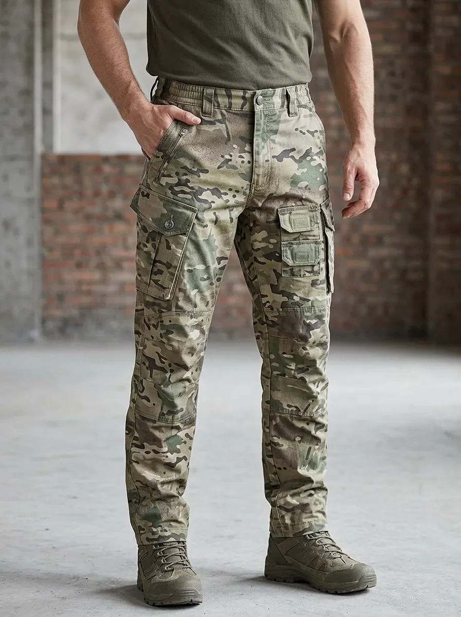 Men's Tactical Outdoor Camouflage Printed Cargo Pants