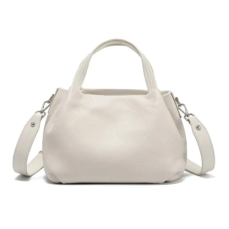 Minimalist Taupe Slouchy Satchel Bag