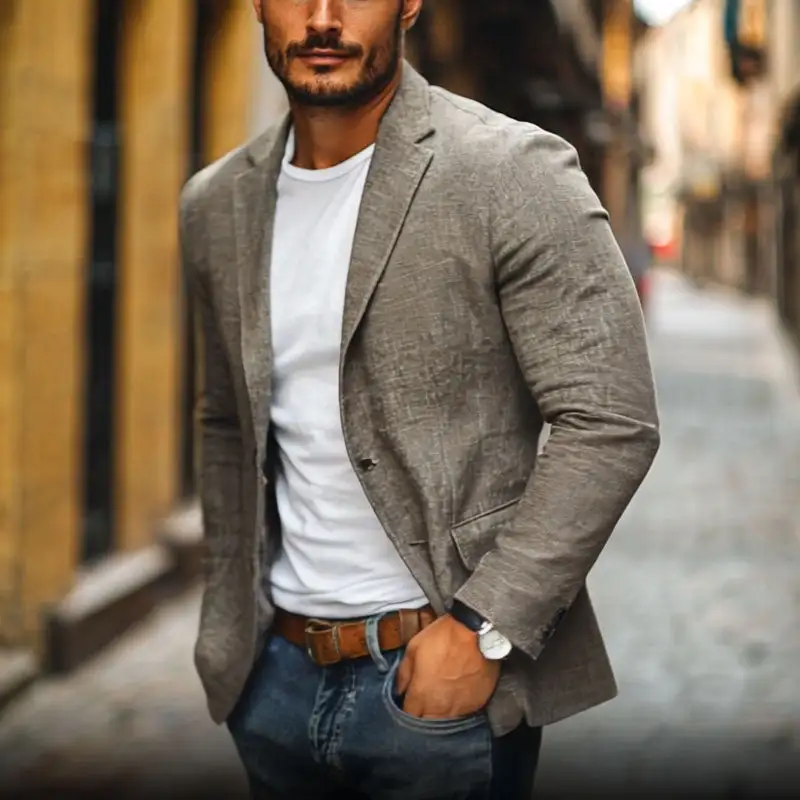 Cotton Button Blazer