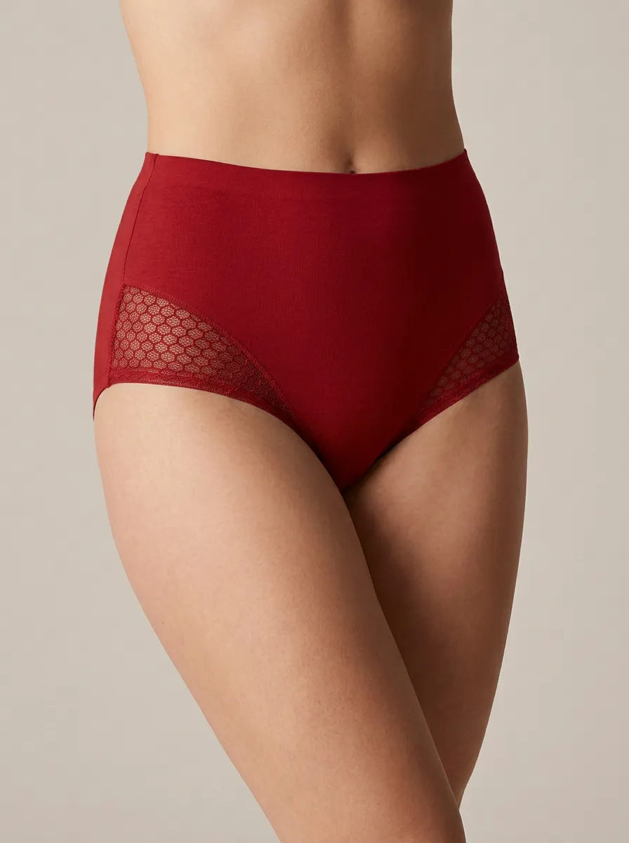 Women's High-Waisted Seamless Lace-Trim Panties