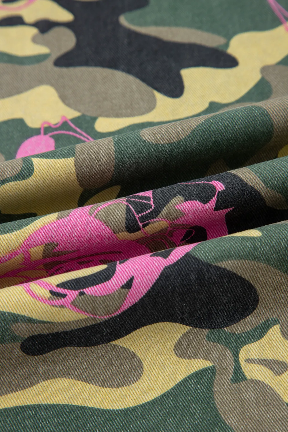 Mixed Print Straight Leg Jeans