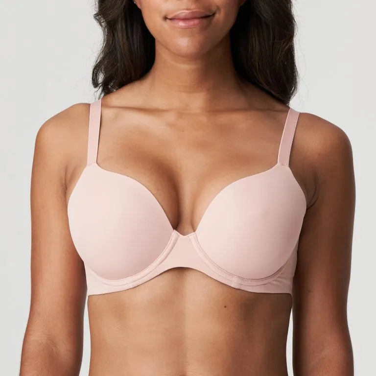 Women's Plunge Spacer Seamless Adjustable Straps Bonded Finish Mesh Microfiber Rounded Shape Bra