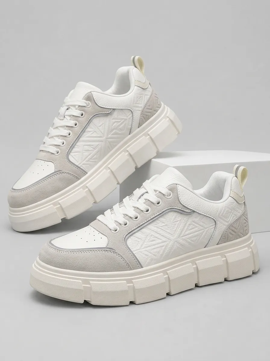 Men's Weekend Geometric Pattern Embossed Patterned Urban Skate Shoes