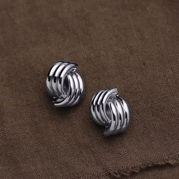 Fashion smooth-textured three-layer pattern women's earrings