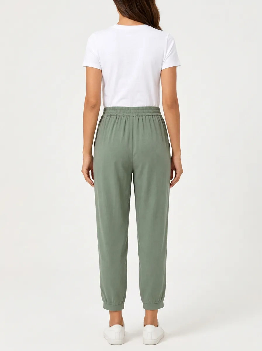 Women's Mountain Embroidered Elastic Waist Jogger Pants