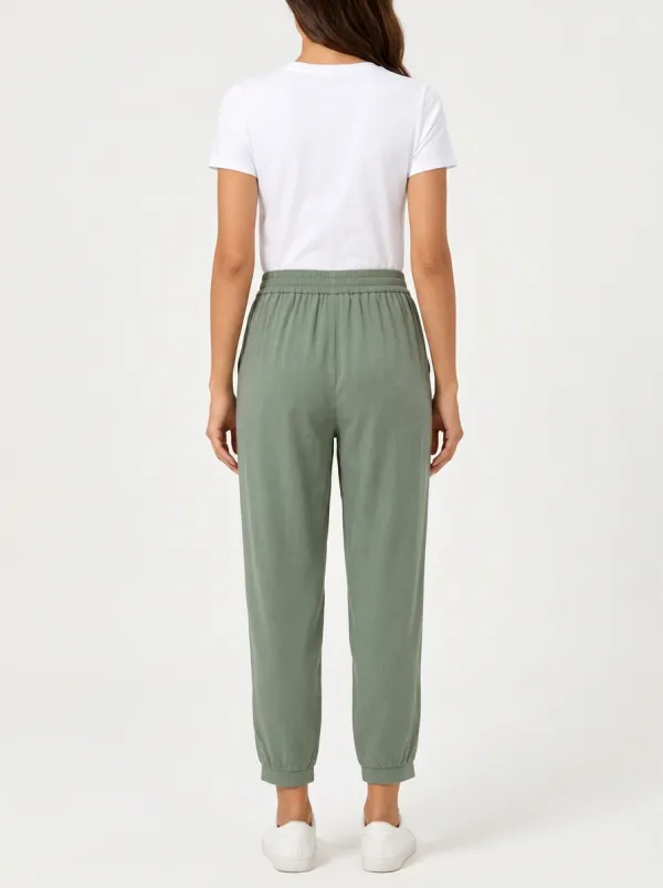 Women's Mountain Embroidered Elastic Waist Jogger Pants