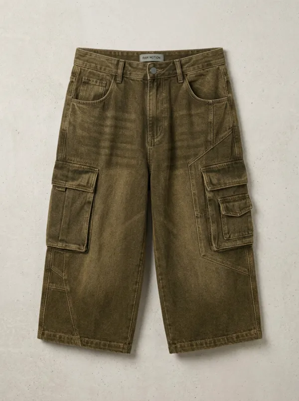 Cargo Denim Washed Men's Cargo Shorts