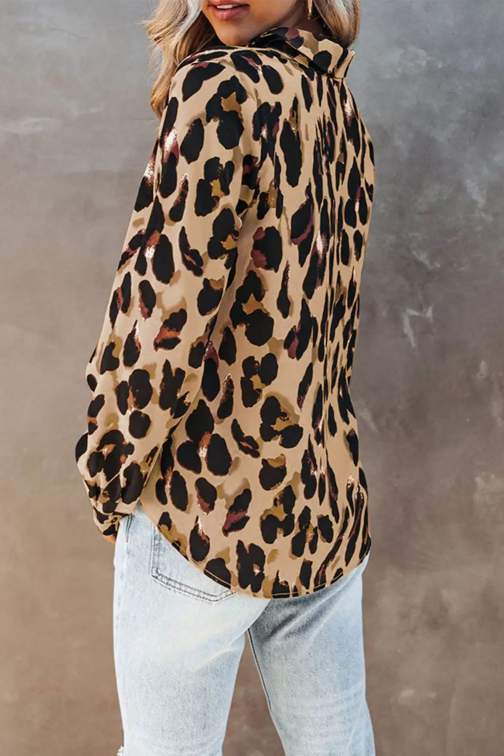 Turn Down Collar Print Shirt