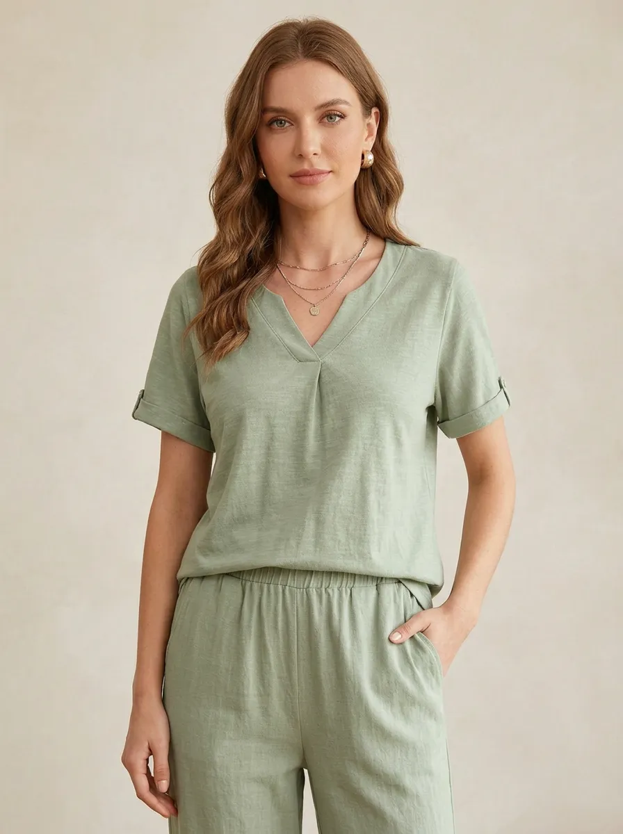 Relaxed Women's V-Neck Shirt