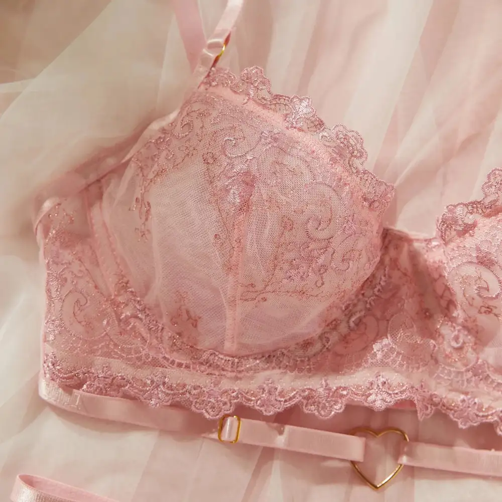 Floral Heart Underwire Lingerie Set