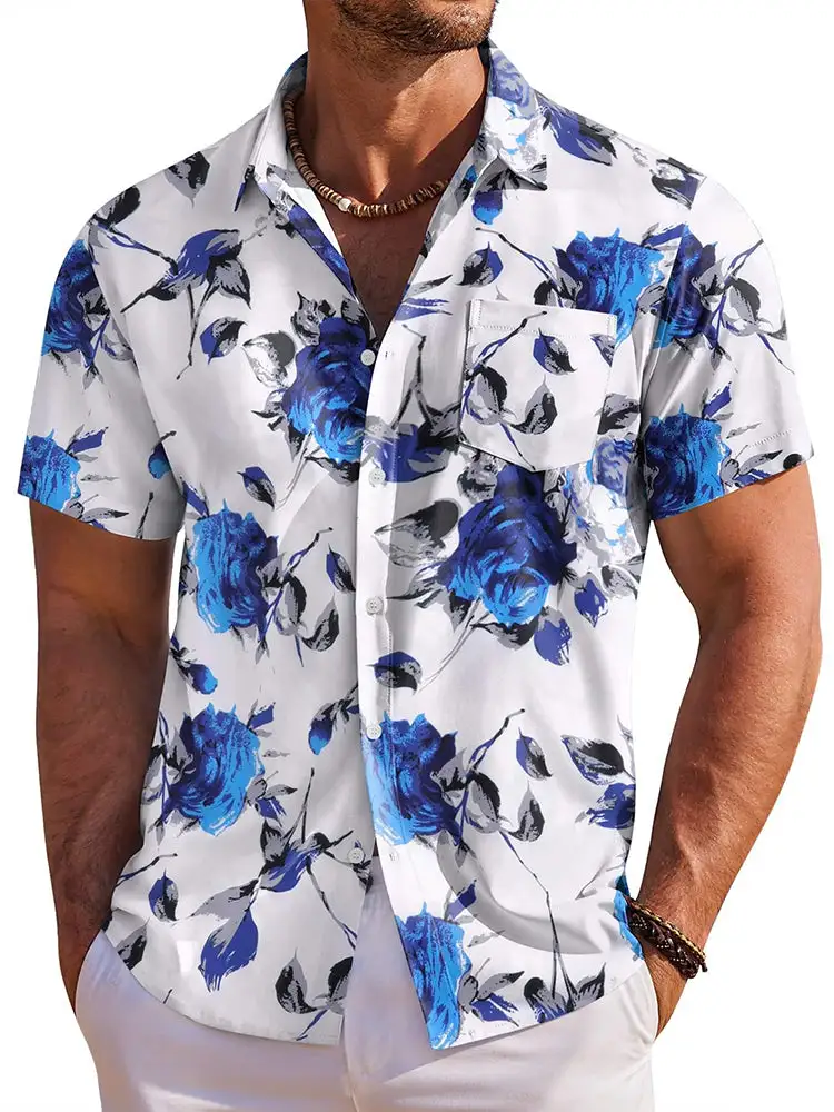Clean Placket Floral Printed Shirt