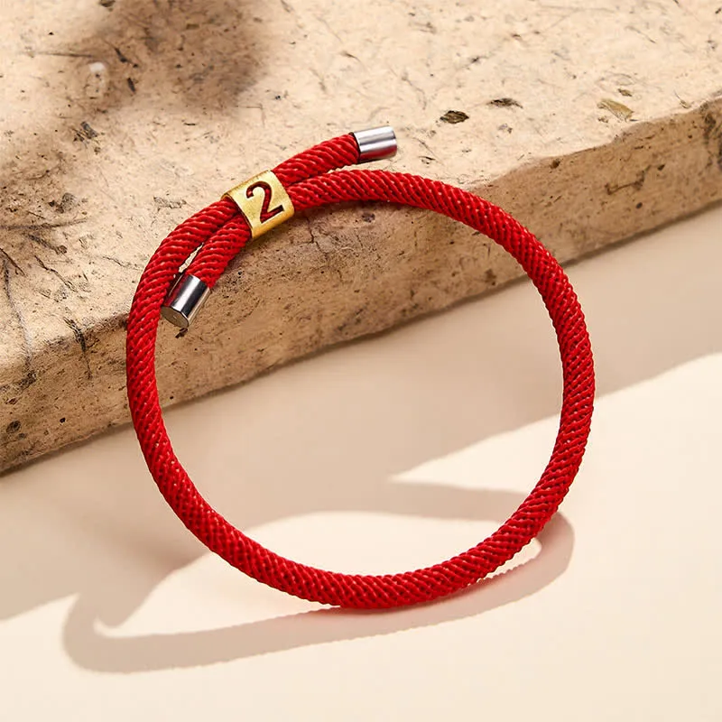 Single Digit Angel Numbers Adjustable String Bracelet
