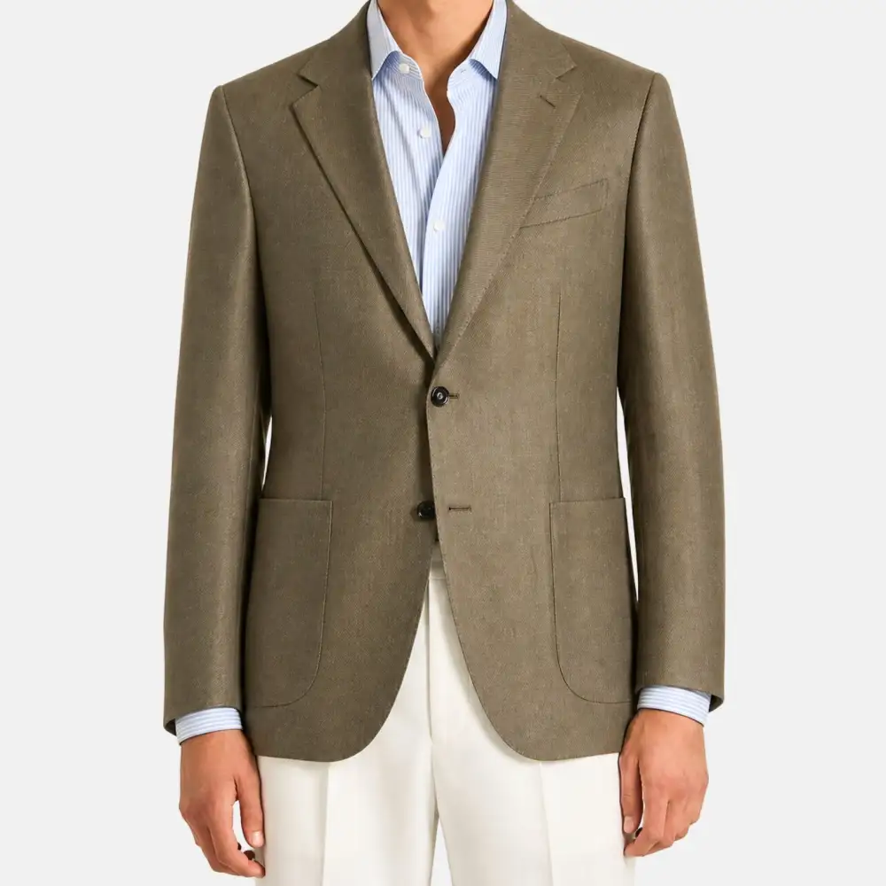 Cashmere Silk Linen Blazer Jacket