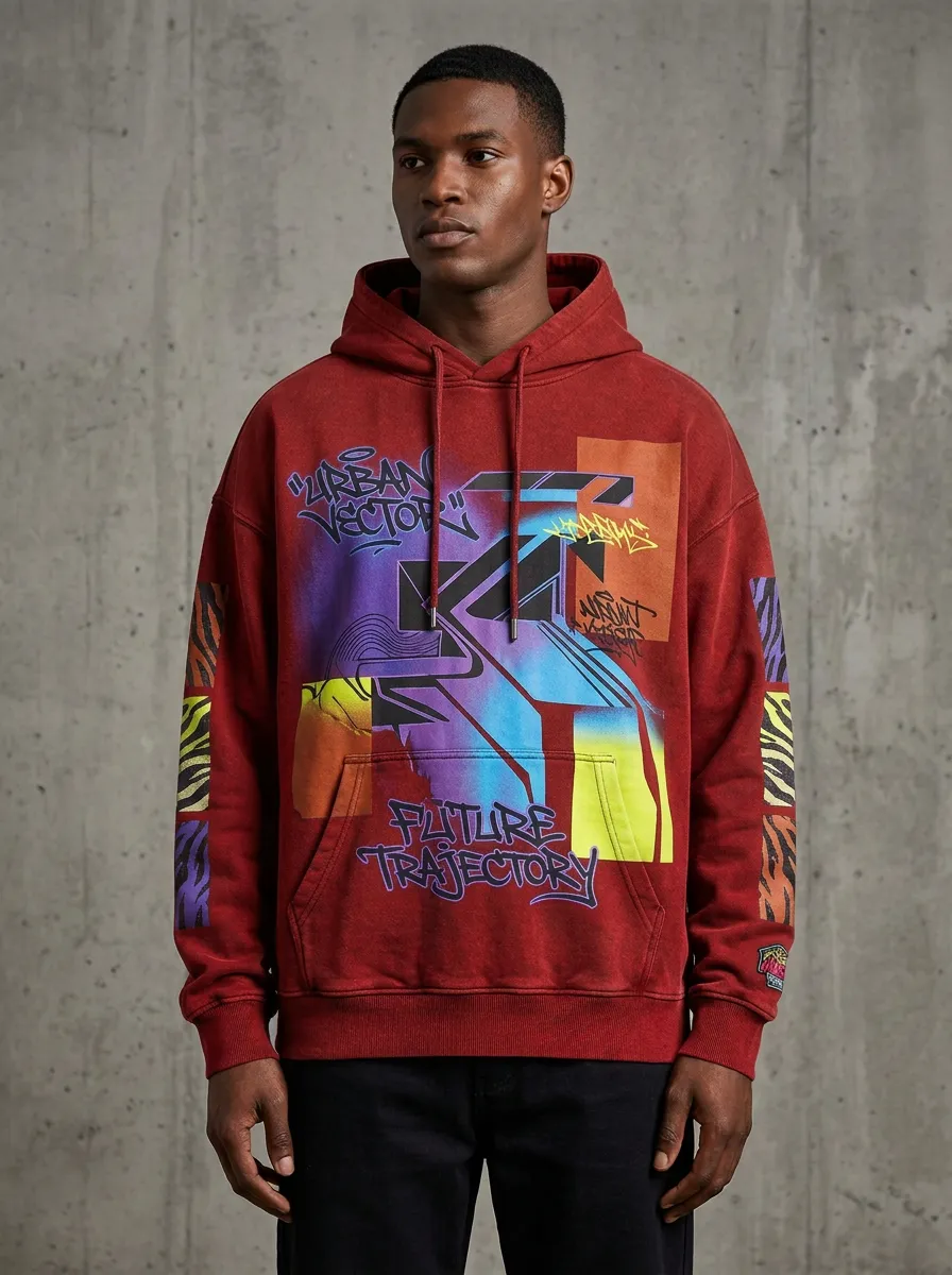 Men's Streetwear Graffiti Hoodie
