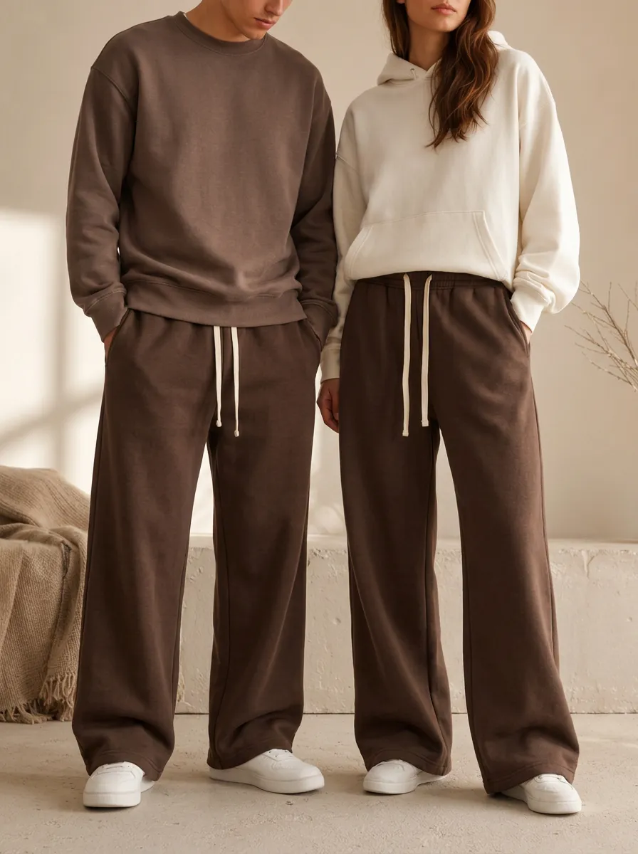 Unisex Flexible Graphic Wide-Leg Sweatpants