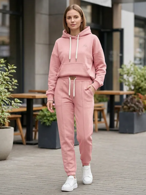 Women's Sage Green Mountain Logo Embroidered Hooded Tracksuit