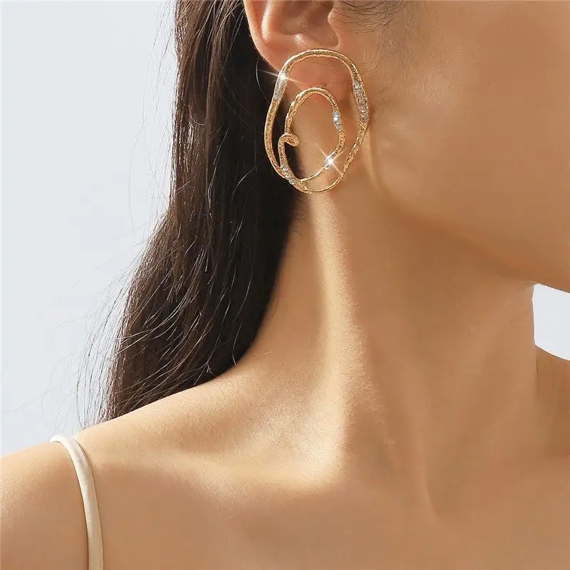 Retro Geometric Statement Earrings