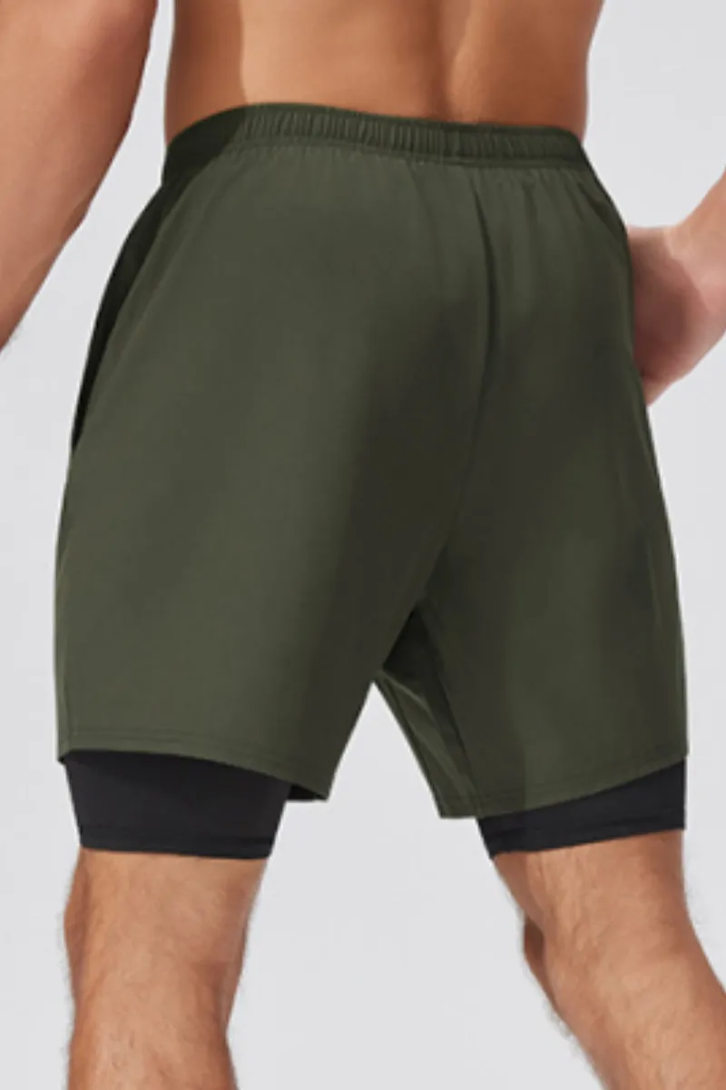 Quick Dry Drawstring Side Pocket Athletic Shorts