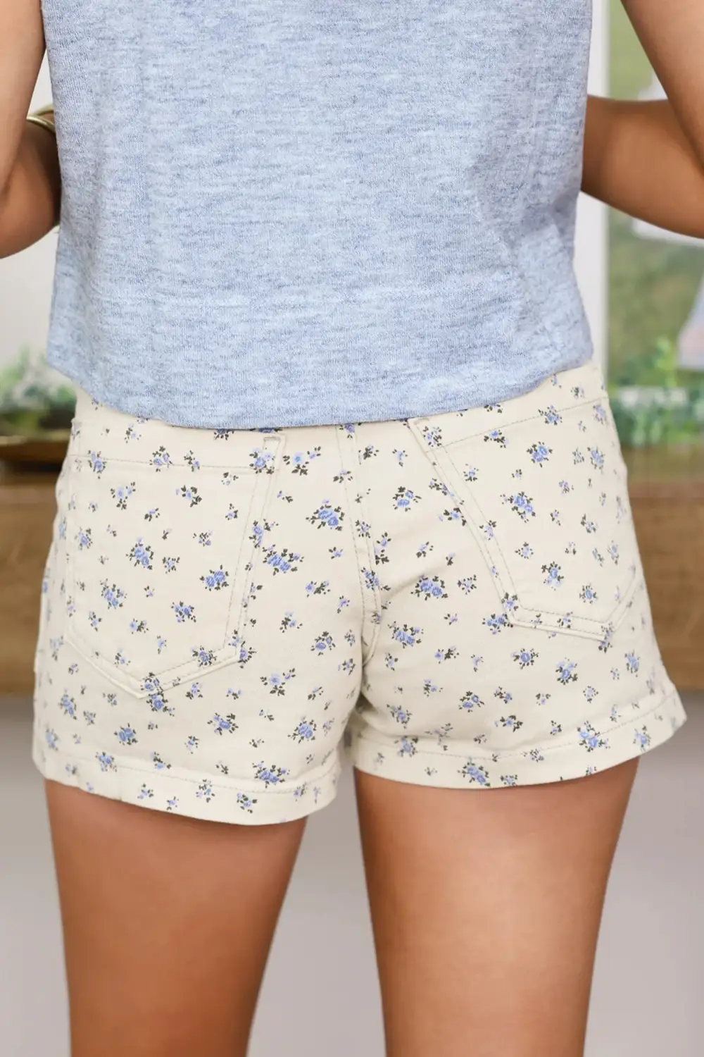 Floral Casual Cute Denim Shorts