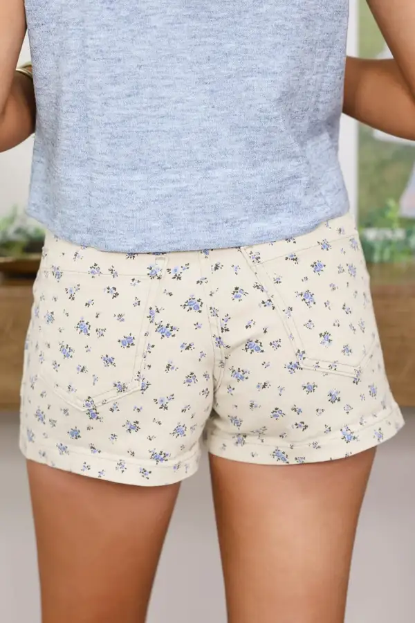 Floral Casual Cute Denim Shorts