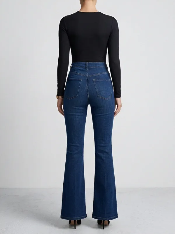 Elegant High-Waist Women's High-Waist Stretch Flare Jeans