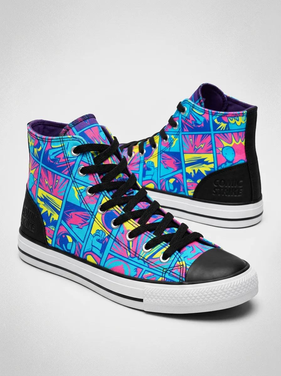 Urban Comic Book Pop Art Printed Canvas Shoes