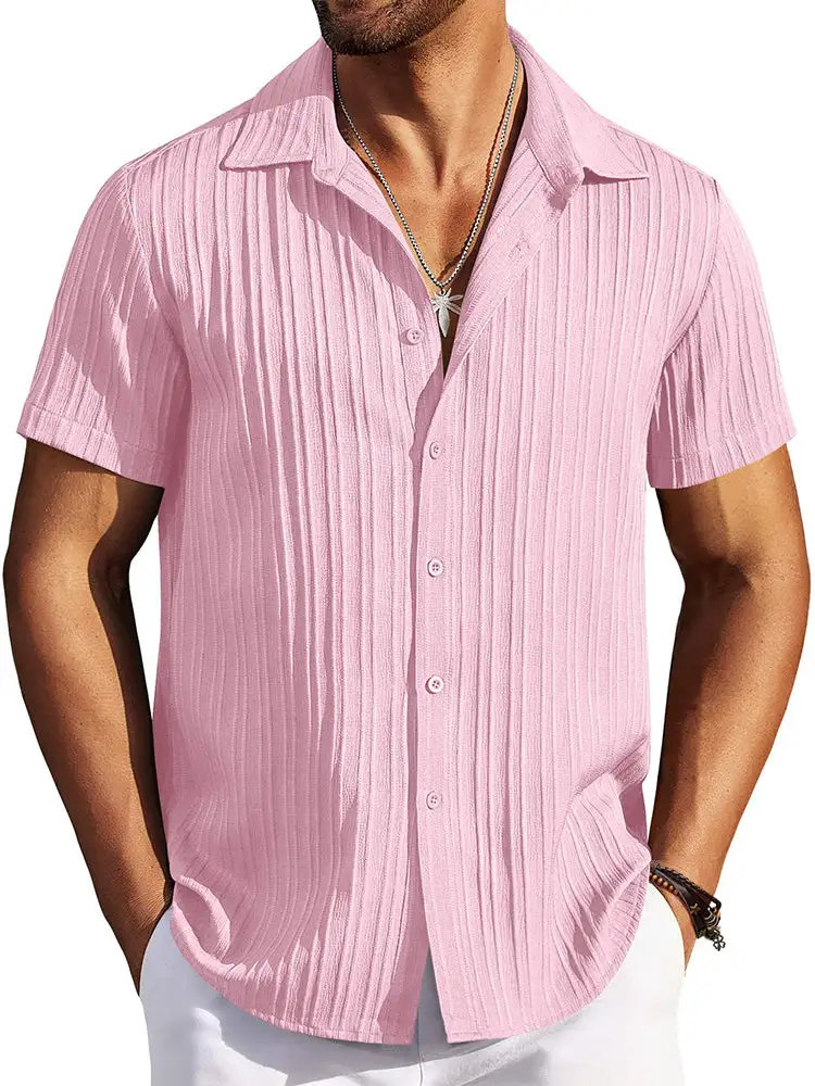 Clean Placket Textured Woven Shirt