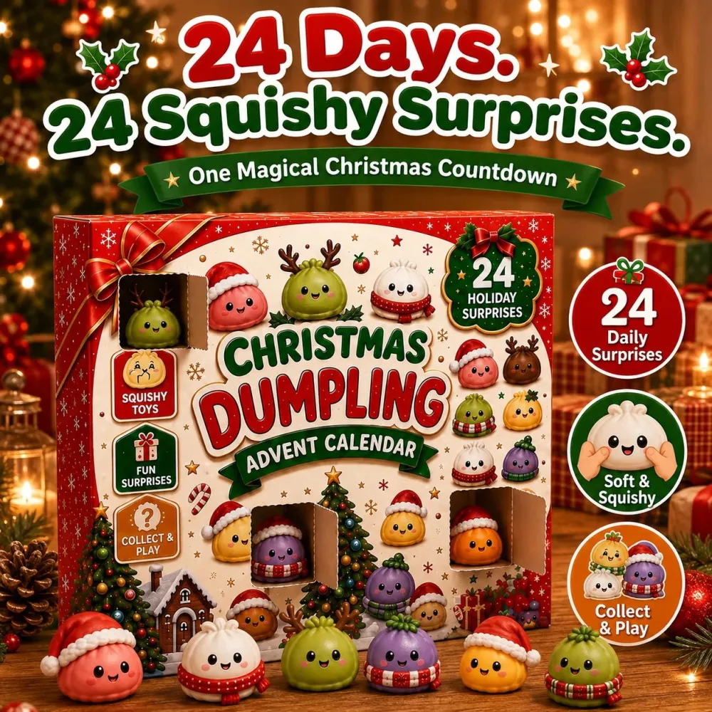 🎅 24 Days of Mini Squishies – Cute 2026 Advent Calendar with Daily Dumpling Surprises